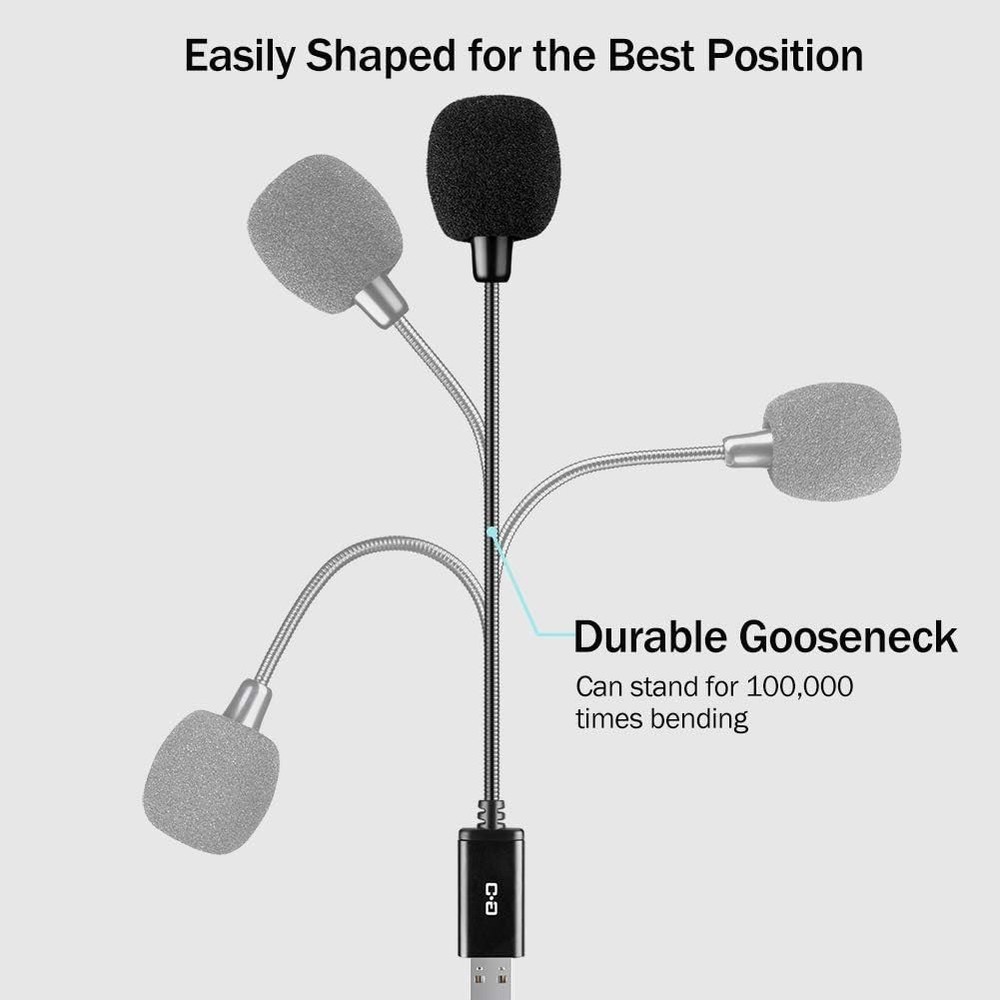 Omnidirectional Mini USB Microphone with Gooseneck for Effortless Online Classes