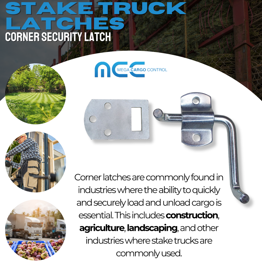 2 Pack Corner Side Gate Stake Bed Latches Bracket Set for Stake Trucks Trailer