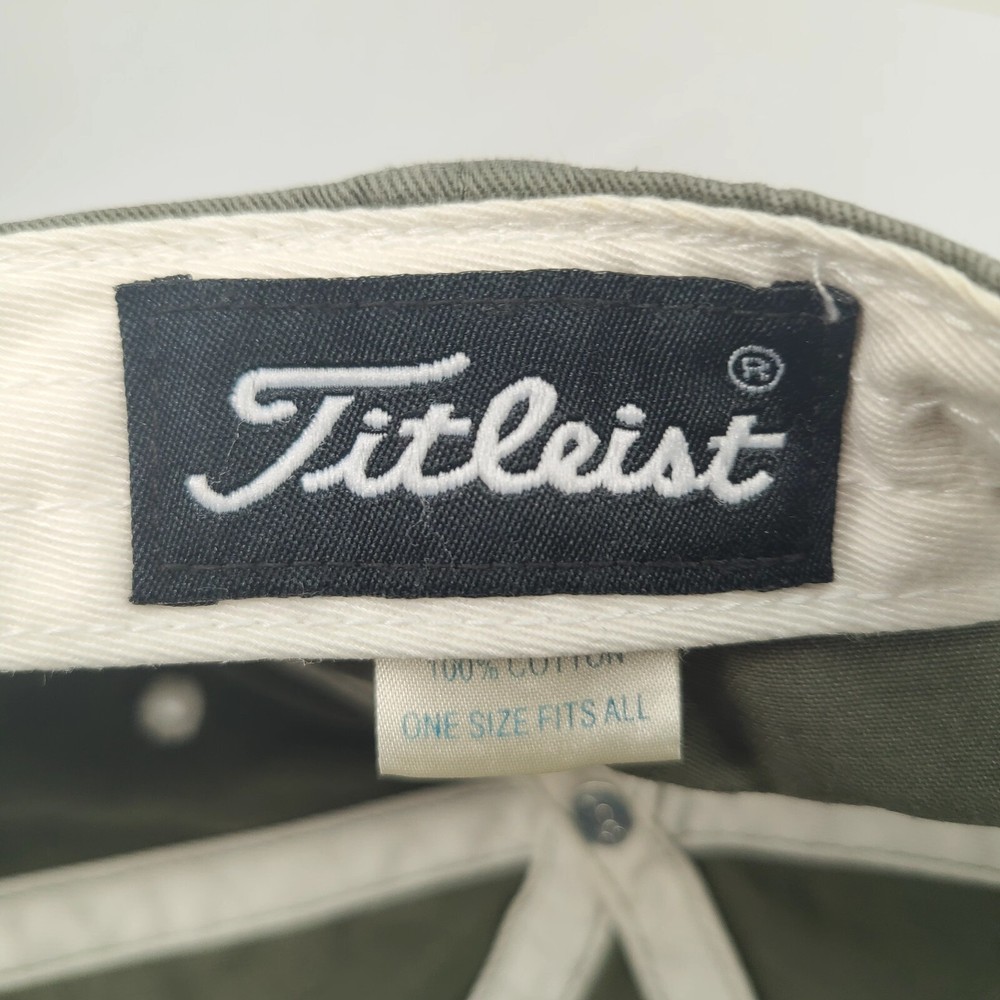 Titleist Hat Golf Strapback Cap Olive Green Relaxed-Fit Adjustable