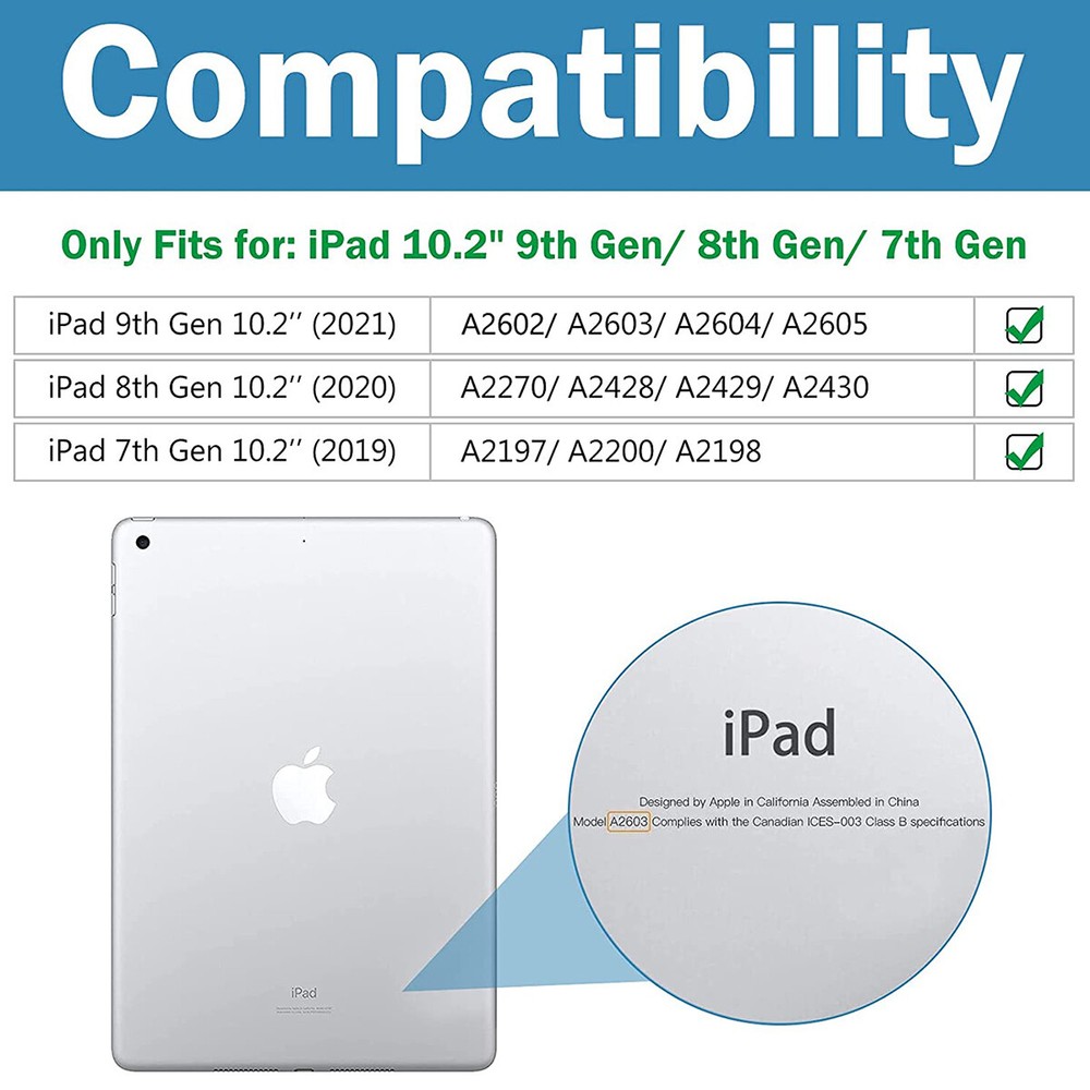 For iPad 9th/8th/7th Generation 10.2 in 9H Clear Tempered Glass Screen Protector
