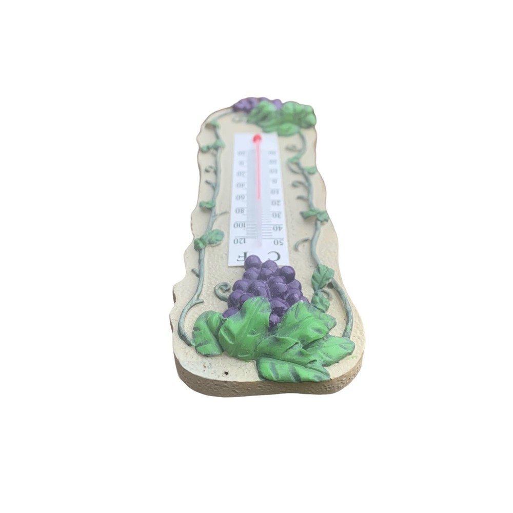 Ceramic Grape & Vine Motif Wall Thermometer