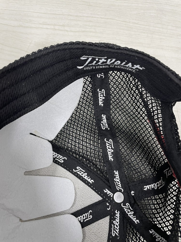 Unique Titleist Mesh Snapback Hat Cap Logo White/black/red Adjustable Golf