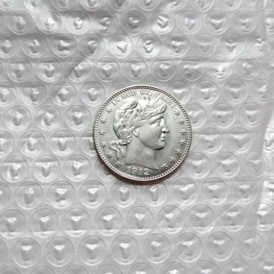 Lot of 4 Barber Silver Half Dollar Coins Mixed Dates AU/BU Coins-US