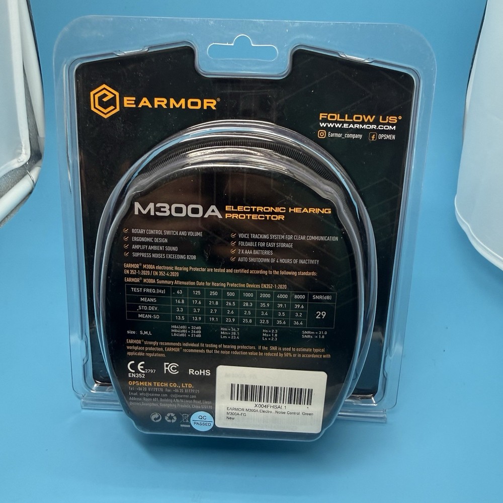 EARMOR M300A Electronic Hearing Protector - Foliage Green - Tactical Shooting