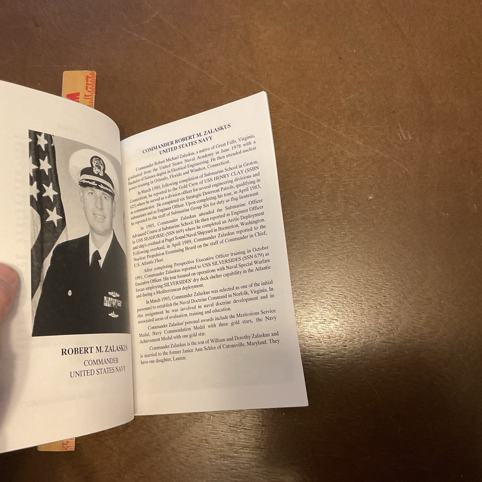 1998 Change of Command Ceremony USS TREPANG SSN 674 Handout Pamphlet Vintage