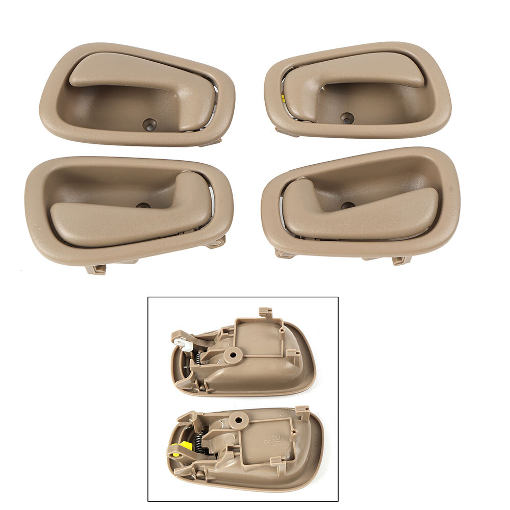 (4)  Beige Inside Inner Interior Door Handle For 1998-2002 Toyota Corolla Prizm