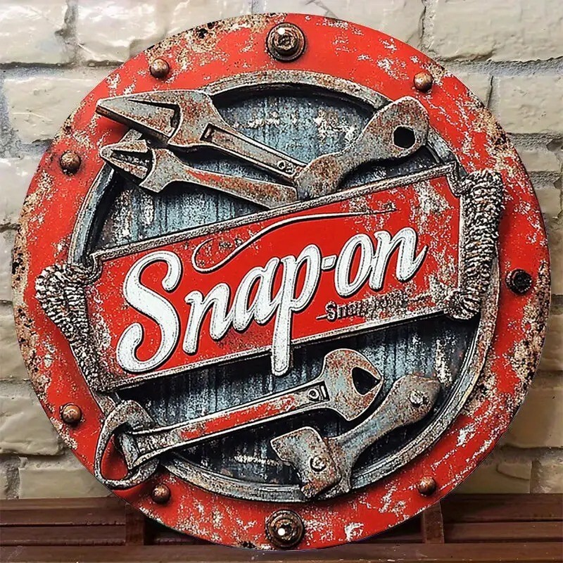 Snap On Tools Aluminum Round Weatherproof Sign Funny