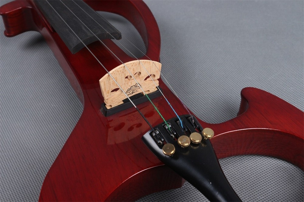 Advanced 4 String Electric Violin Kit 4/4 Size Solid Wood with Bow and Case