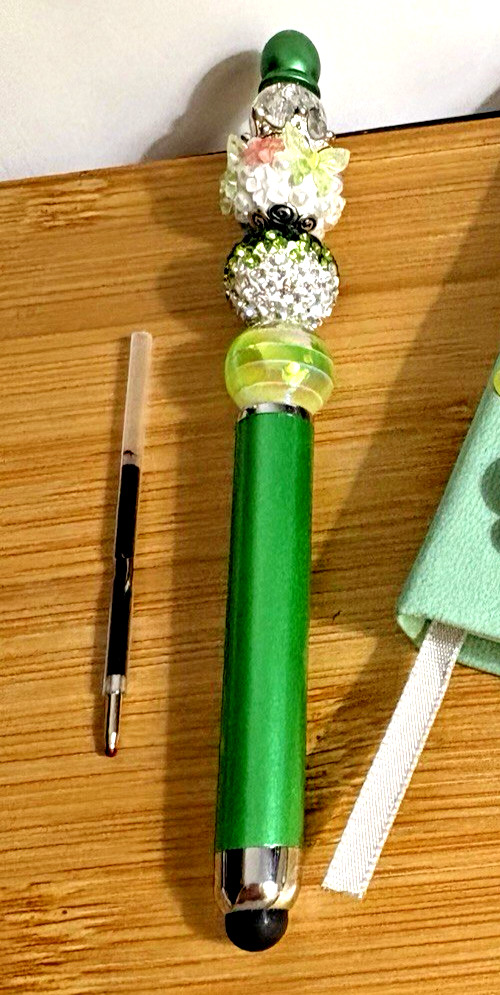 HANDCRAFTED BEADED PEN & NOTE PAD SET -everything Will Be Ok