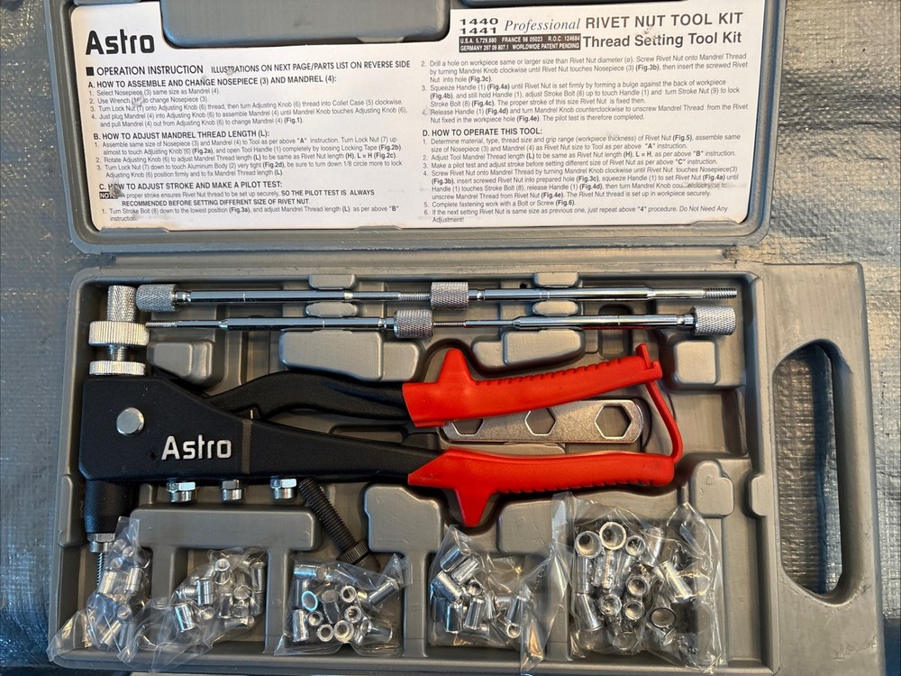 Astro Pneumatic Tool Company Pro Hand Rivet Nut Tool Kit