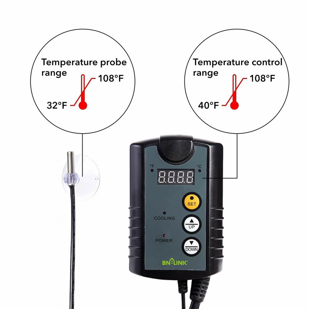 BN-LINK Digital Cooling Thermostat temperature Controller for Cooling Device