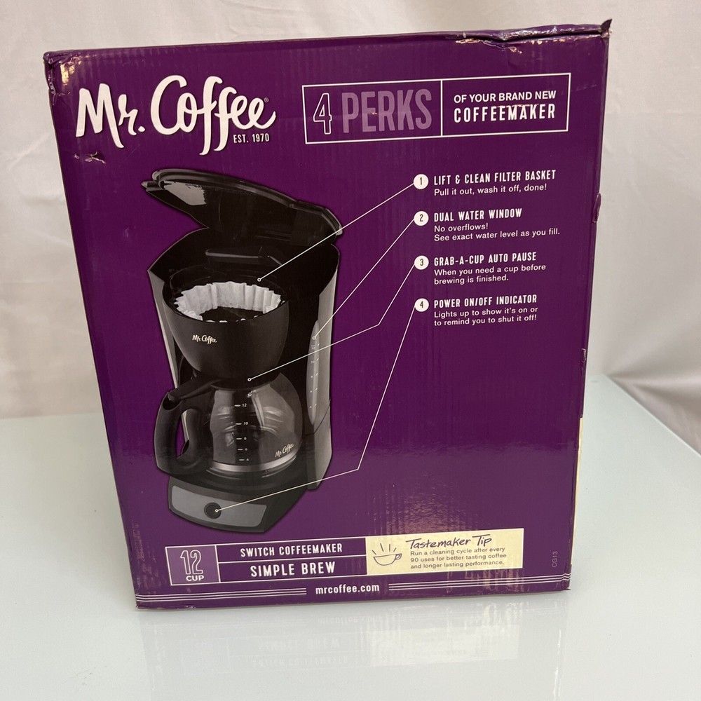 Mr. Coffee 5 Cup 6perks Coffeemaker - Black Programmable Simple Brew