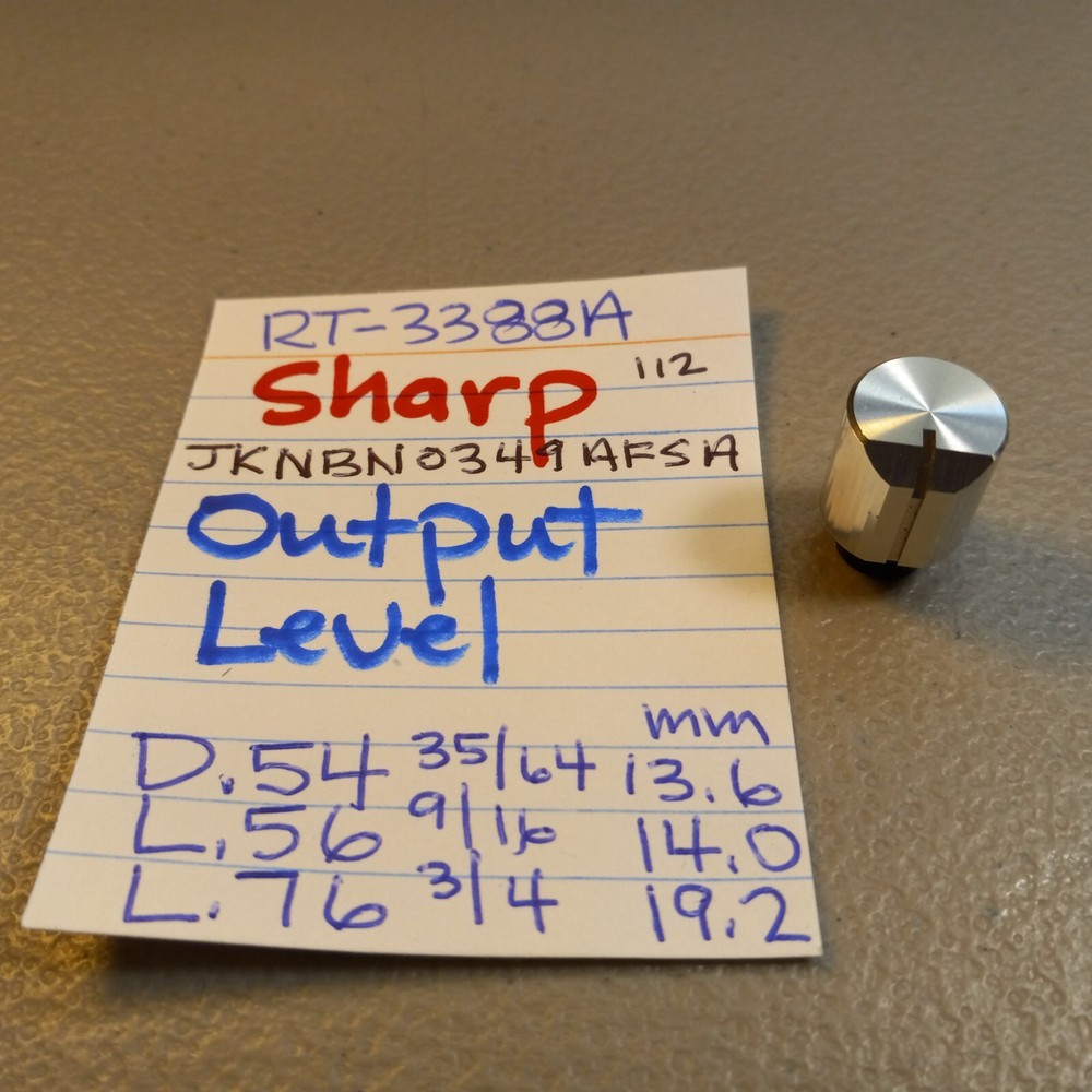 📈 SHARP 🤩 JKNBN0349AFSA OUTPUT LEVEL KNOB 🤩 RT-3388A CASSETTE DECK