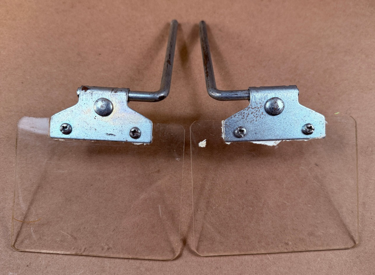 Pair Used Baldor Compatable Bench Grinder Eye Shield 4" X 3-1/4” w/ Bracket