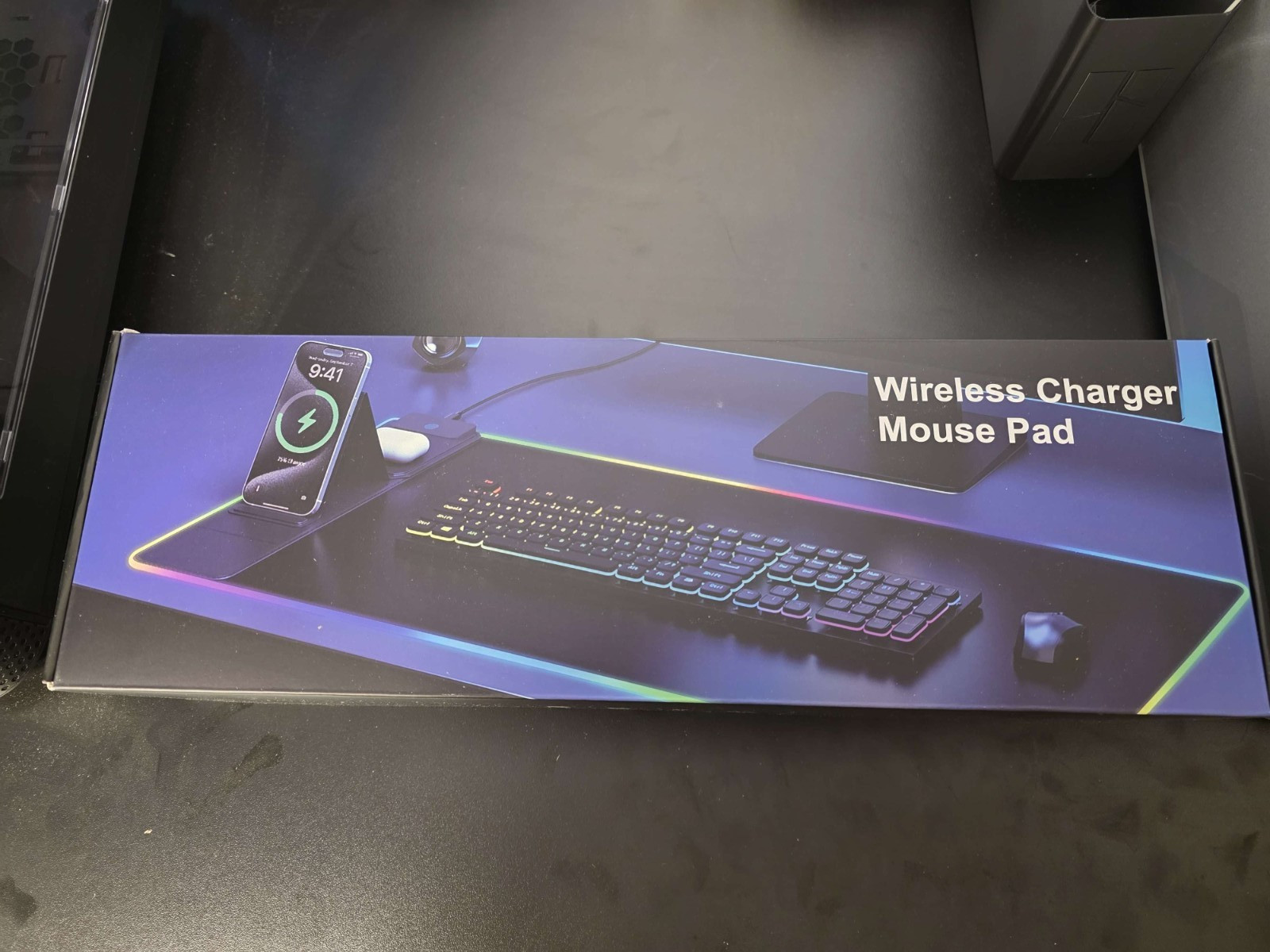 New - ABCMat XXL RGB LED Gaming Mouse Pad with Magnetic Wireless Charger