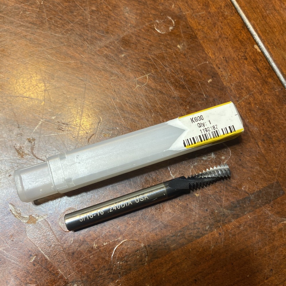 Lightly Used Solid Carbide Thread Mill 5/16-18 .240Dia USA (D6)