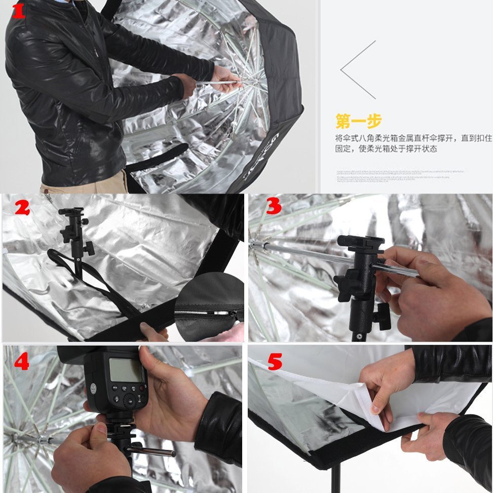 US GODOX 47" 120cm Portable Octagon Umbrella Softbox For Studio Speedlight Flash