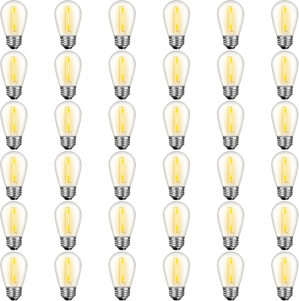 36 Pack S14 LED Bulbs for Outdoor String Lights, Shatterproof Replacement Edison