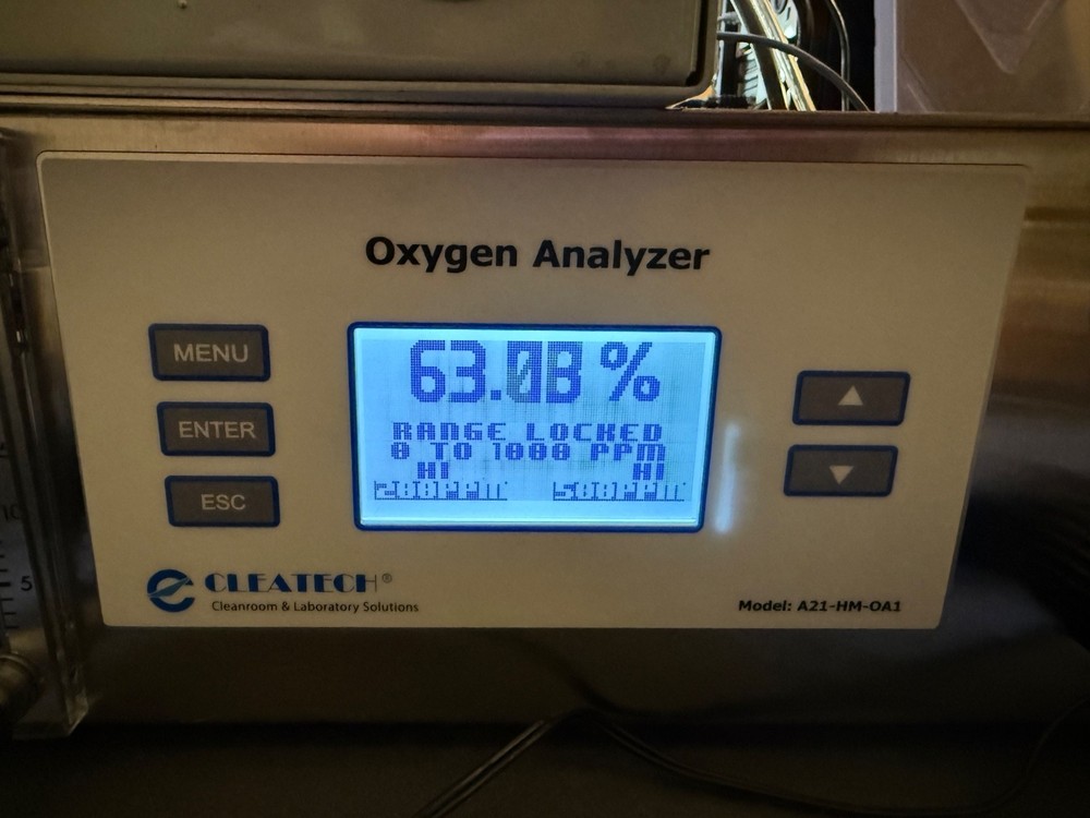 Cleatech Oxygen Analyzer Nitrogen Purge Controller with O2 Sensor A21-HM-OA1