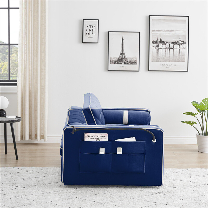 Sleeper Sofa Couch w/Pull Out Bed 55" Modern Velvet Convertible Sleeper Sofa Bed