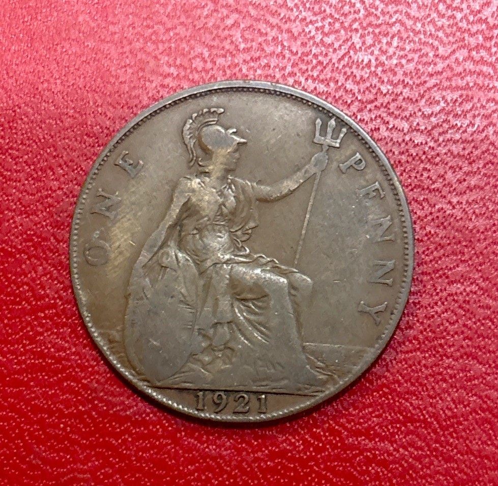 1921 British One Penny! ENN Coins
