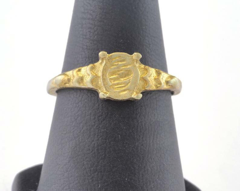 Ring Adjustable Bezel Blank Raw brass (18mm 7.5US inner size Adjustable DIY