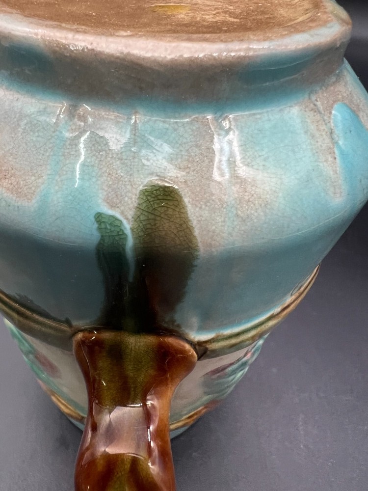 Majolica Rustic Grape and Leaves Cream Milk Pitcher Small