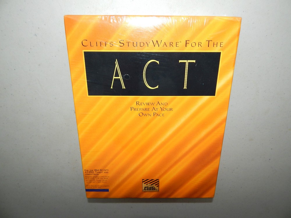 NOS Sealed 1993 Cliffs StudyWare for ACT Preparation Guide & 3.5" Disks