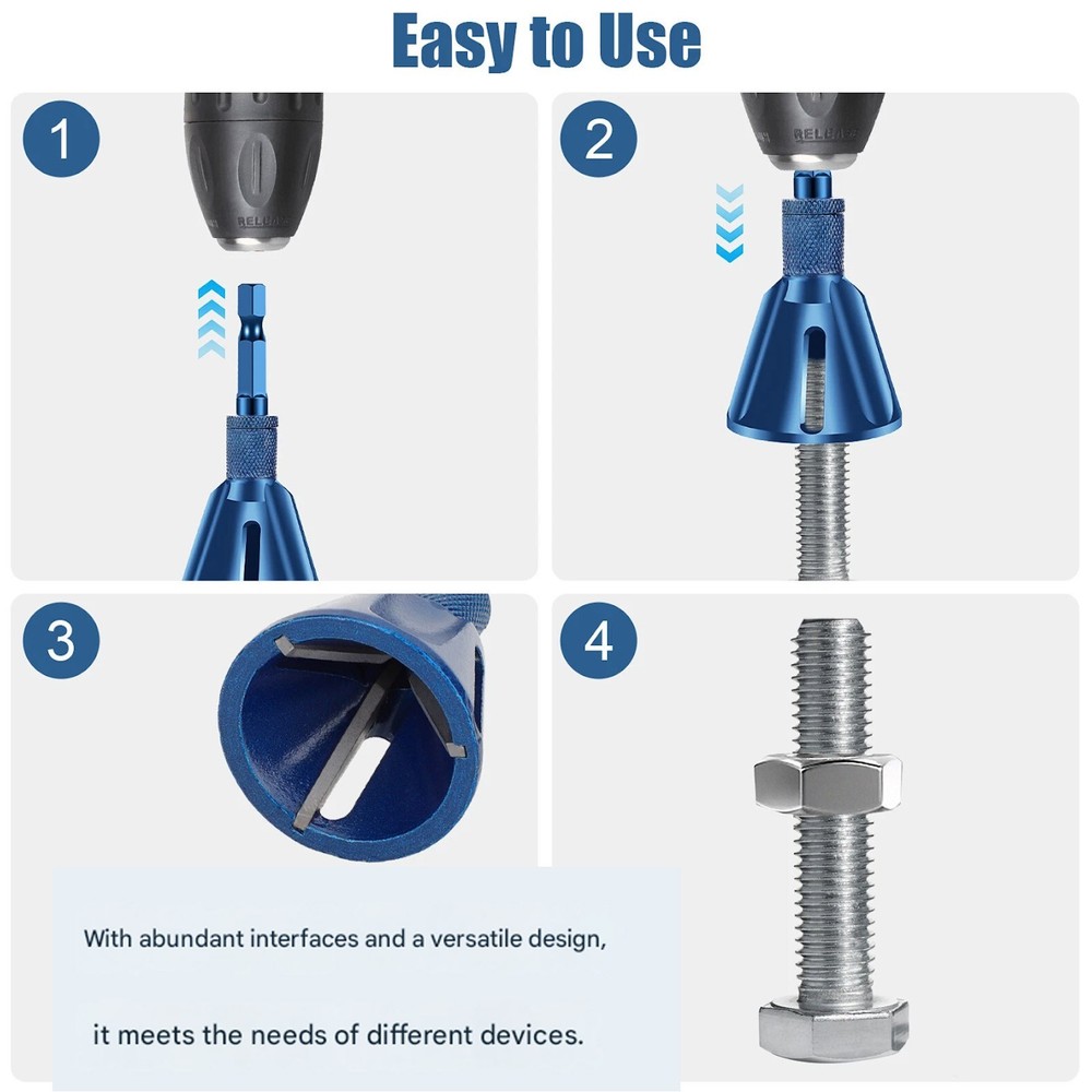 Tungsten Steel Drill Bit Deburring External Chamfer Tools Hex Shank Remove BurfF