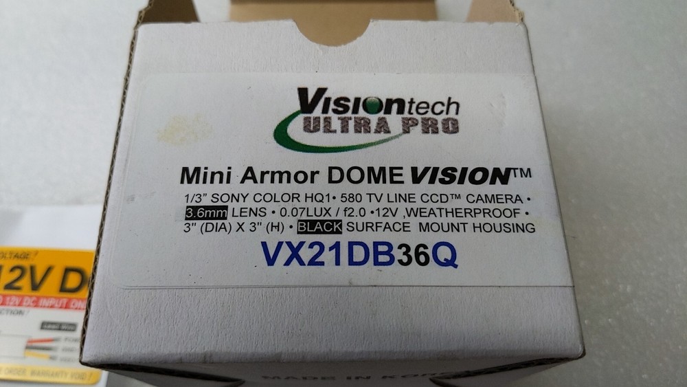 VISIONTECH CCTV SECURITY CAMERA Mini Armored Weatherproof Dome VX21DB36Q 12VDC
