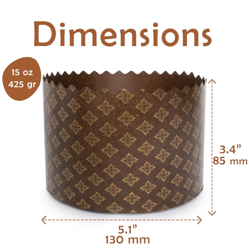 15 oz Kulich Mold Easter Bread Forms |12 pack| Bread Paper Paska Large Brown ...