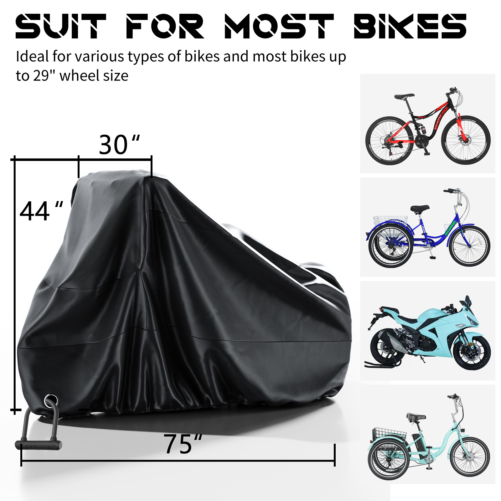 MOONCOOL Adult Tricycle Cover Trike Bike Cover Outdoor Storage Waterproof Dust