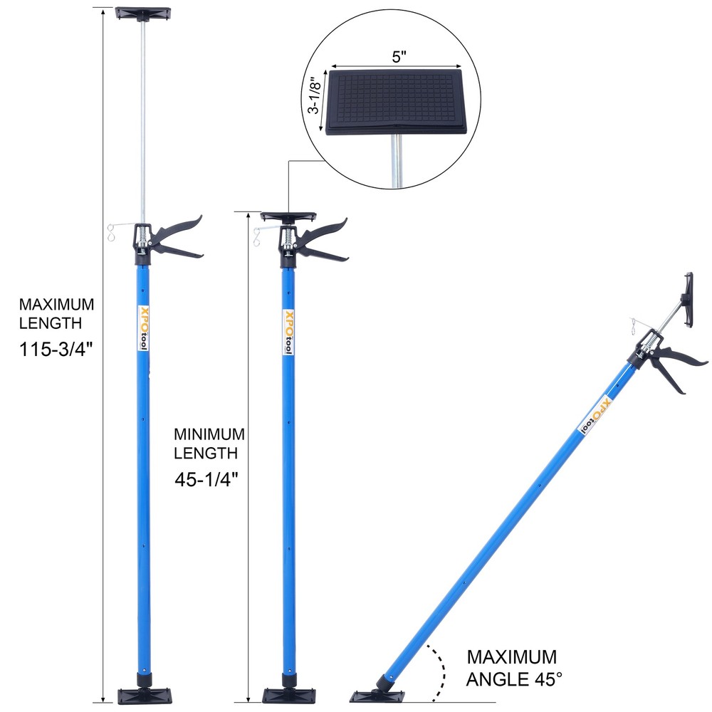 2 Pack Adjustable Support Pole-Steel 3rd Hand System for Jacks,Drywall &Cabinets
