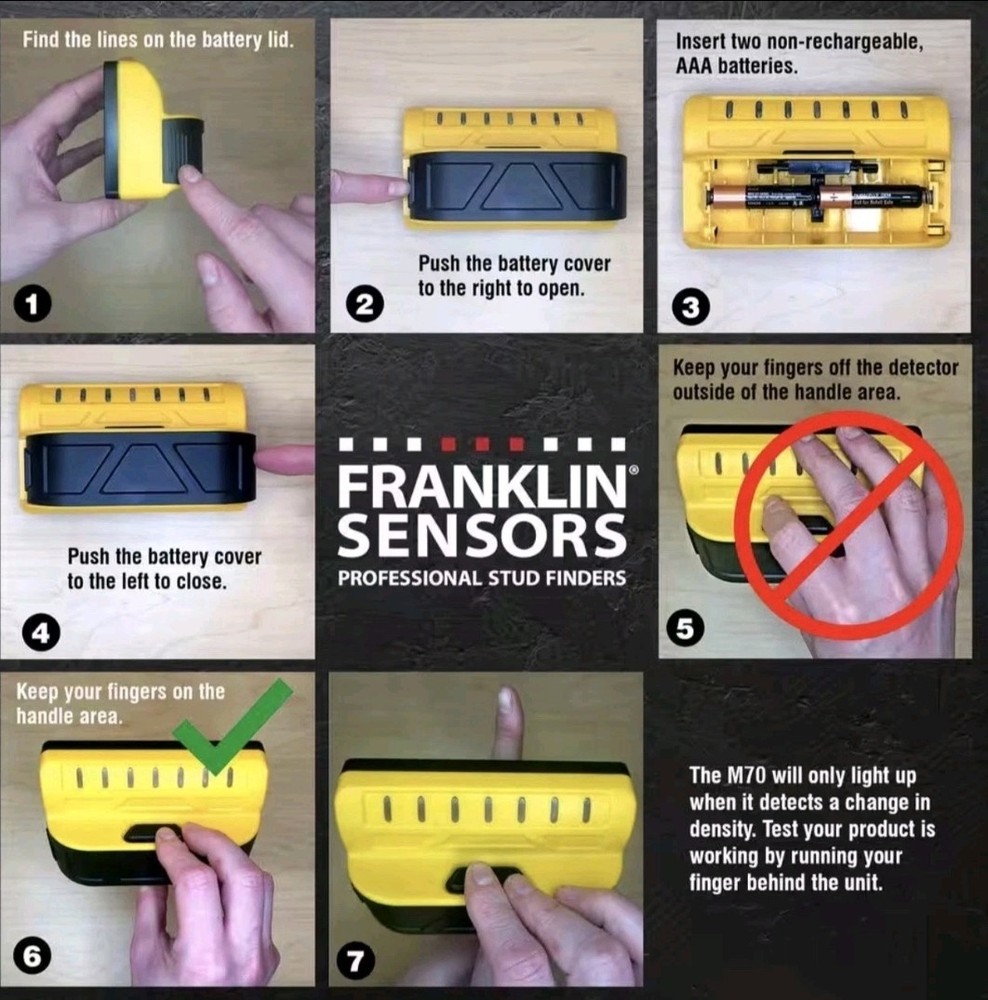 Franklin Sensor ProSensor M70 Full Width Center and Edge Stud Finder- Tested