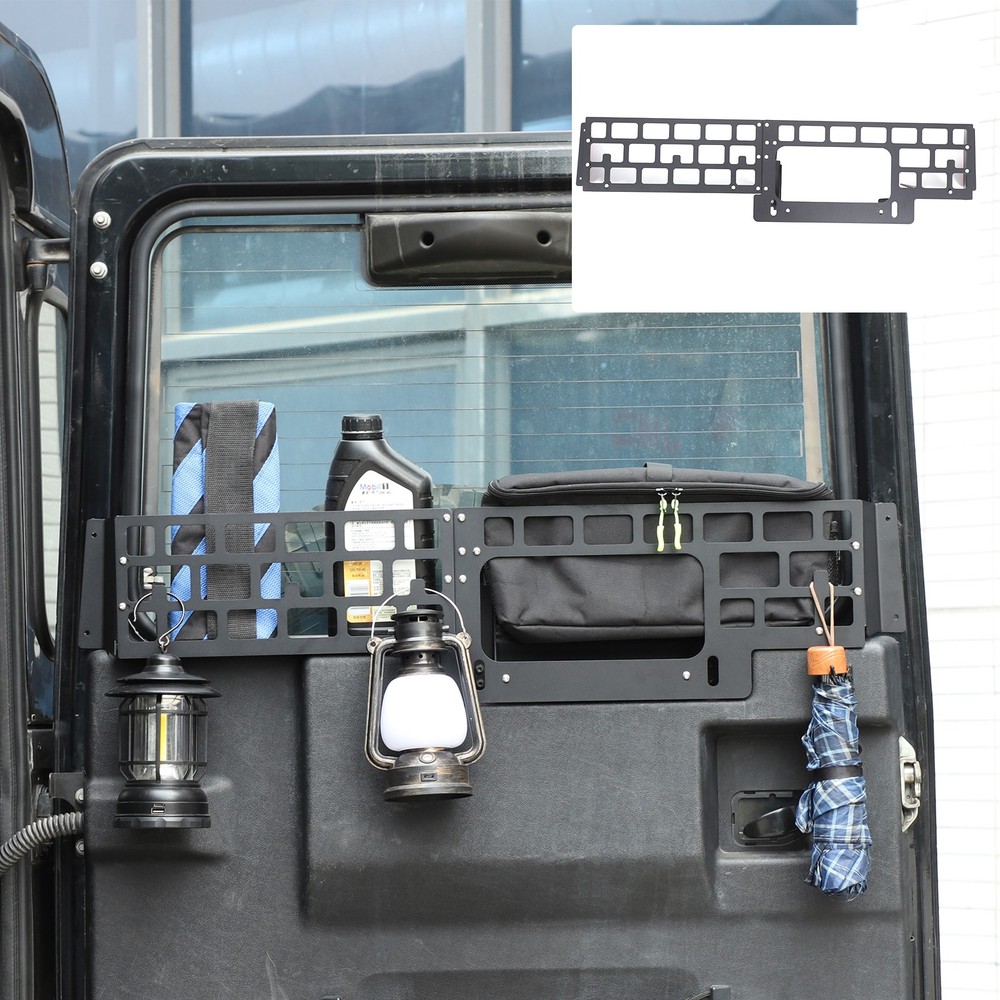 Tailgate Window Storage Fence Molle Panel Rack For Land Rover Defender 2004-2018