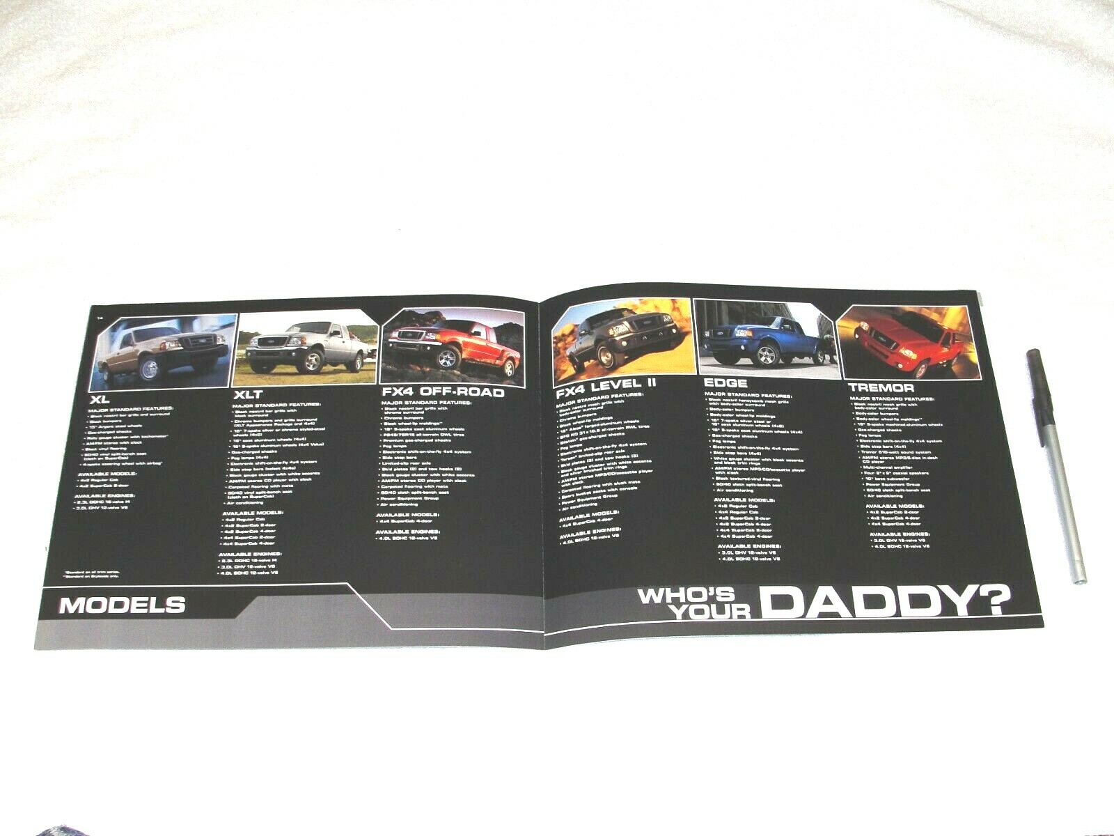 2004 Ford Ranger Pickup (Full Line) - Dealer Brochure Catalog (24 Pages), NOS