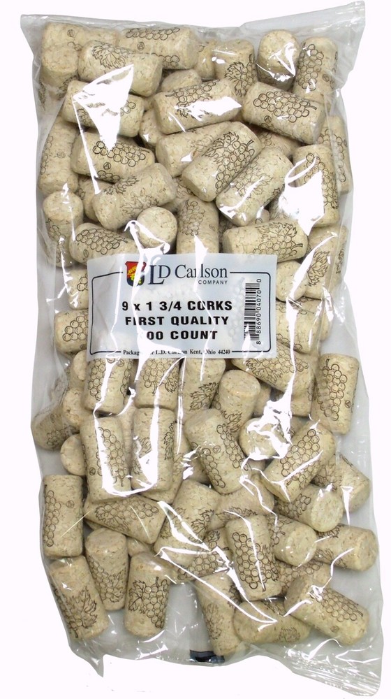 9 x 1 3/4 First Quality Wine Corks - 100 Count