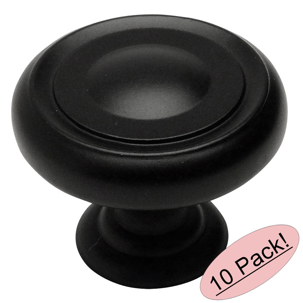 *10 Pack* Cosmas Cabinet Hardware Flat / Matte Black Knobs #7708FB