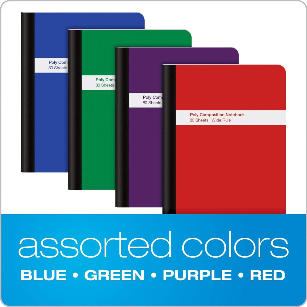 Composition Notebook Set, 4 Count, College Ruled, 9.75x7.5 Inch, Multicolor