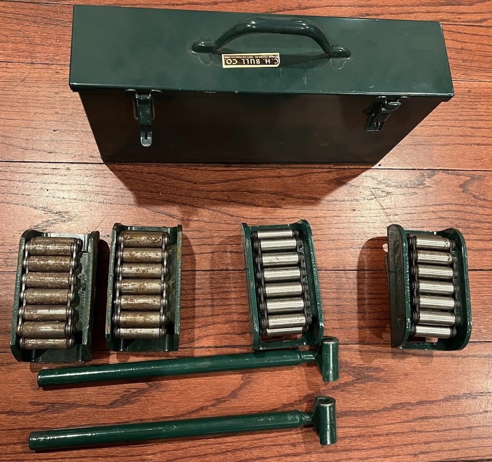 Hilman 3 Ton Light Duty Machinery Rollers Kit w/ Case & Bars