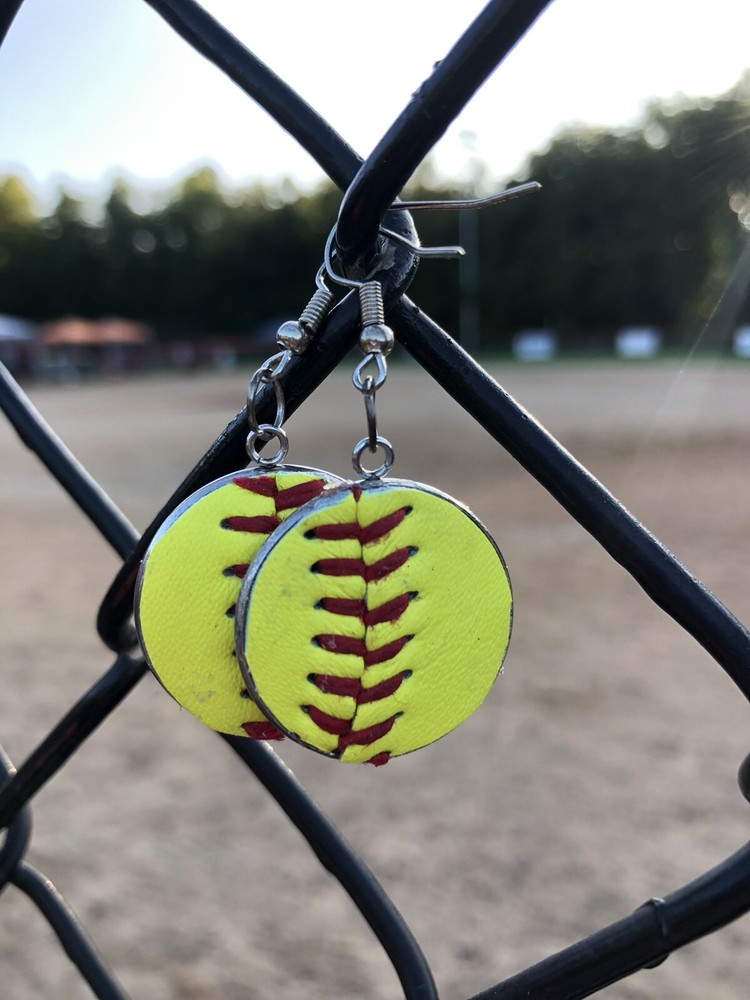 Handcrafted Softball  Earrings