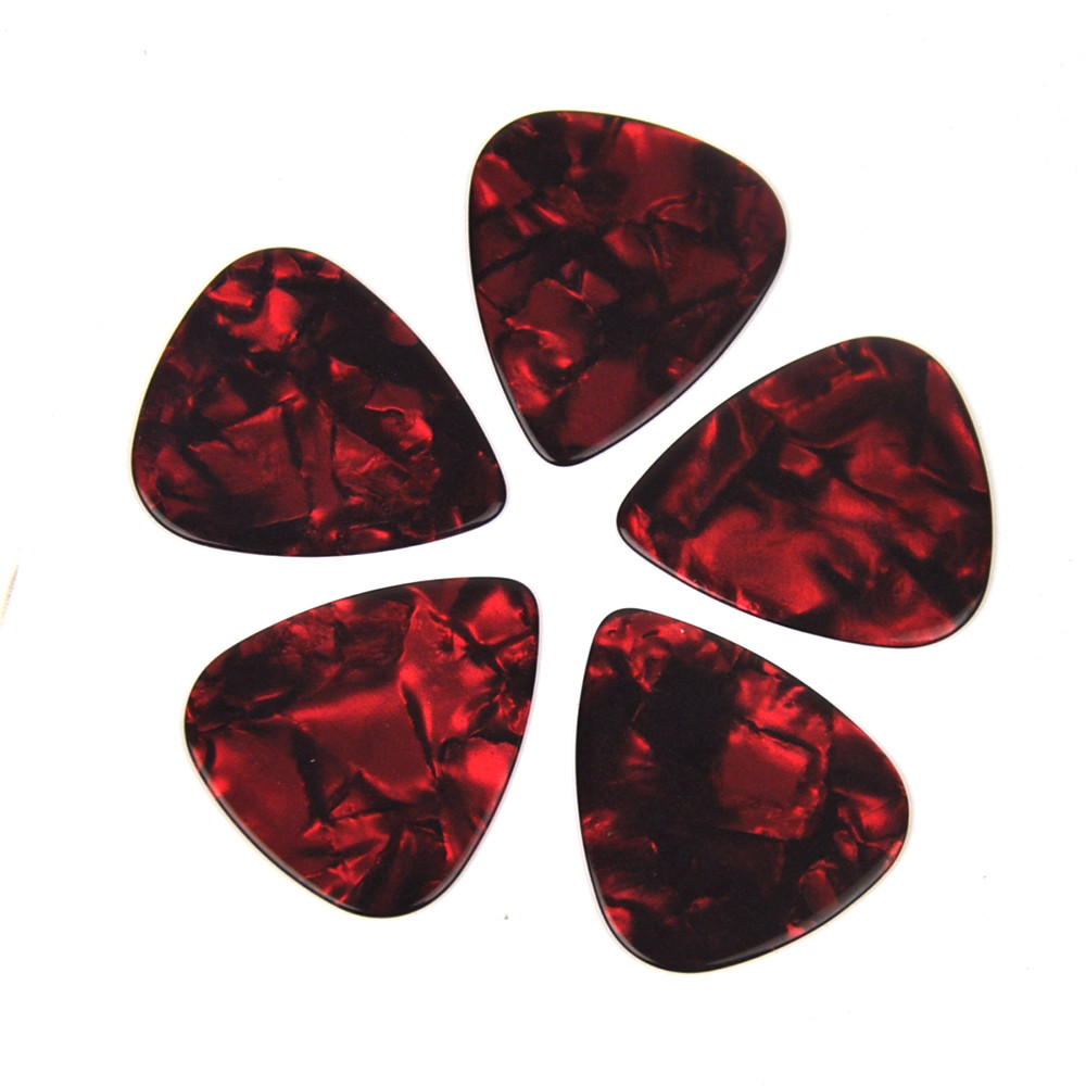 100pcs/lot Red Pearl Celluloid Guitar Picks Plectrums 0.46 / 0.71 / 0.96 / 1.5mm
