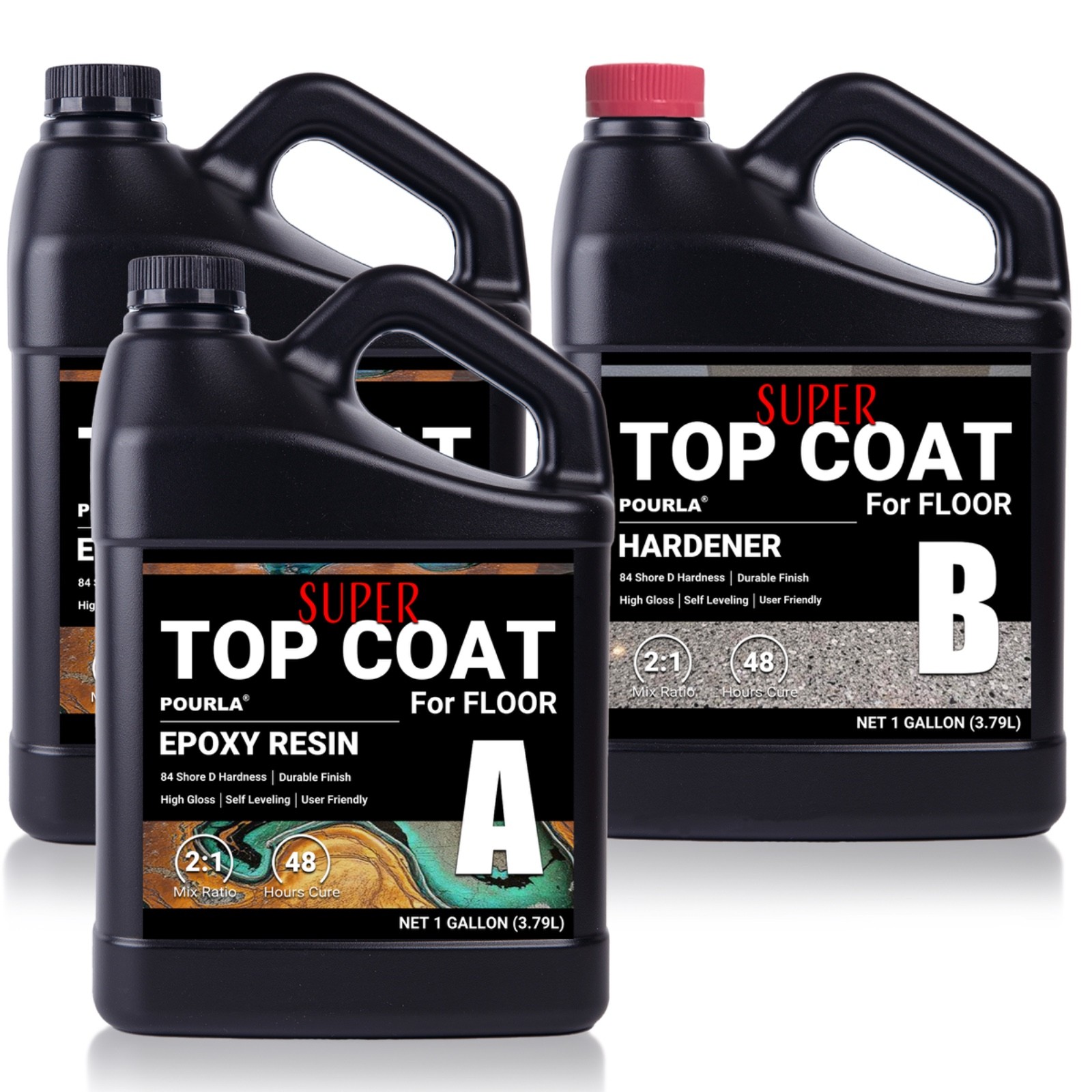 2:1 Top Coat Epoxy Resin For Floor Coating 3 Gallon Pack Garage Coating