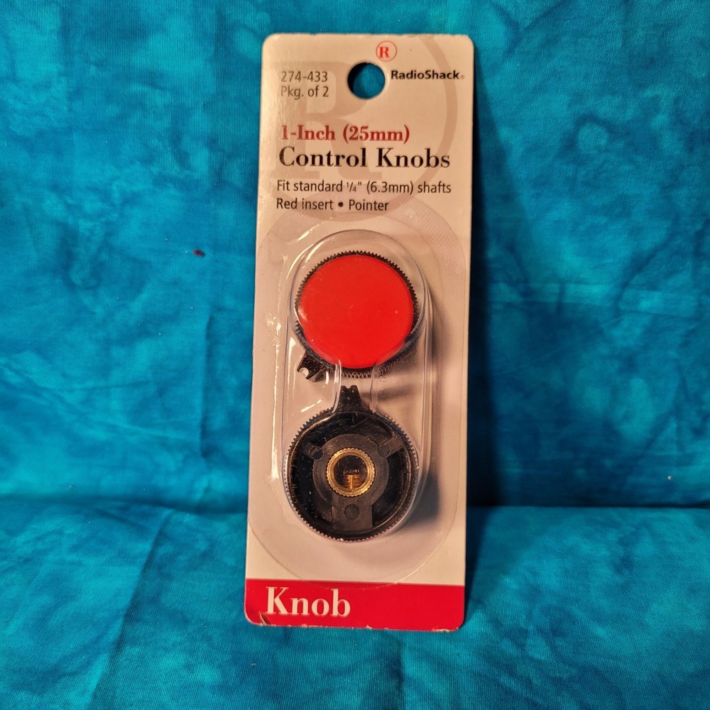 1" Control Knobs, Red Insert with Pointer. Part # 274-433, NIB