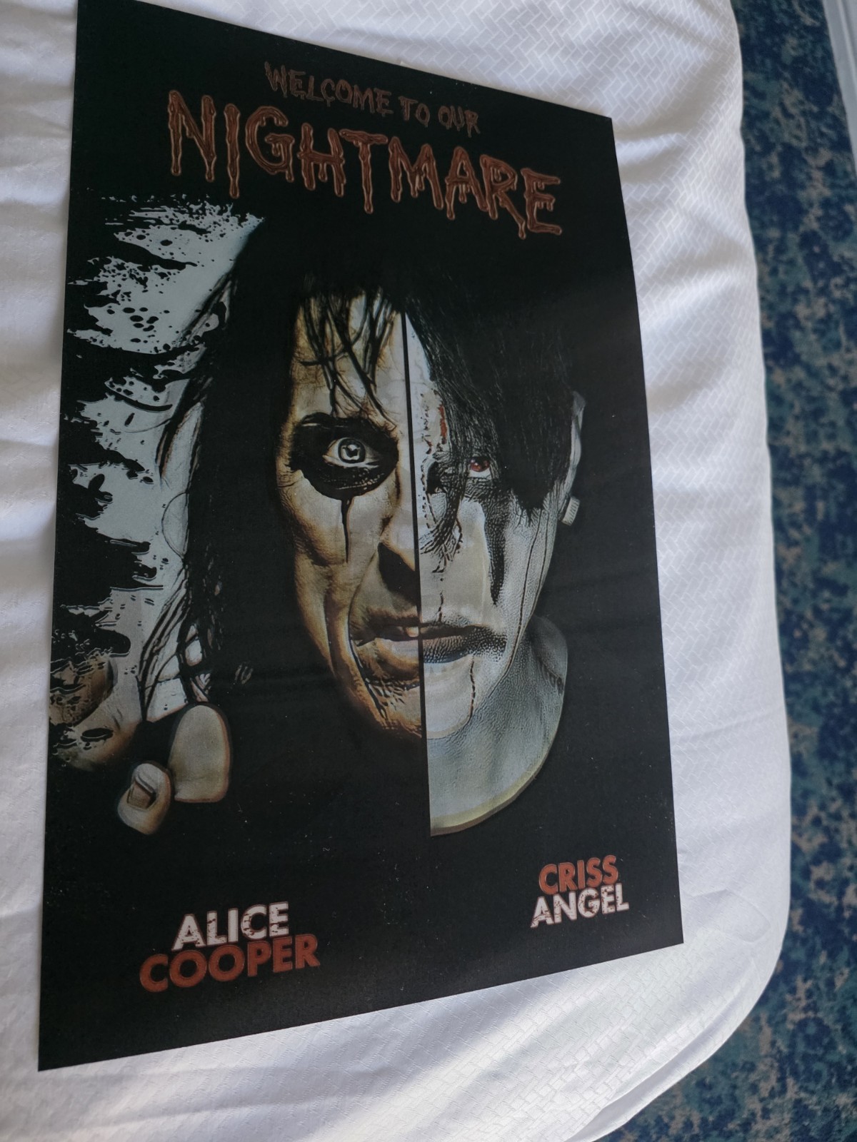 RARE Alice Cooper & Cris Angel Welcome to our nightmare 16x10 lenticular show...