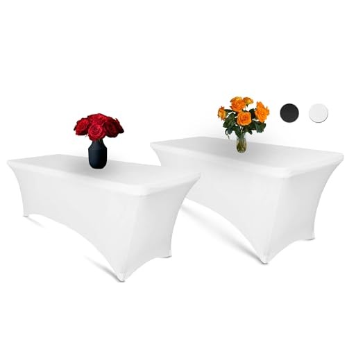 Luxury Collection 6ft Tablecloth Rectangular Spandex Linen - Table Cloth White