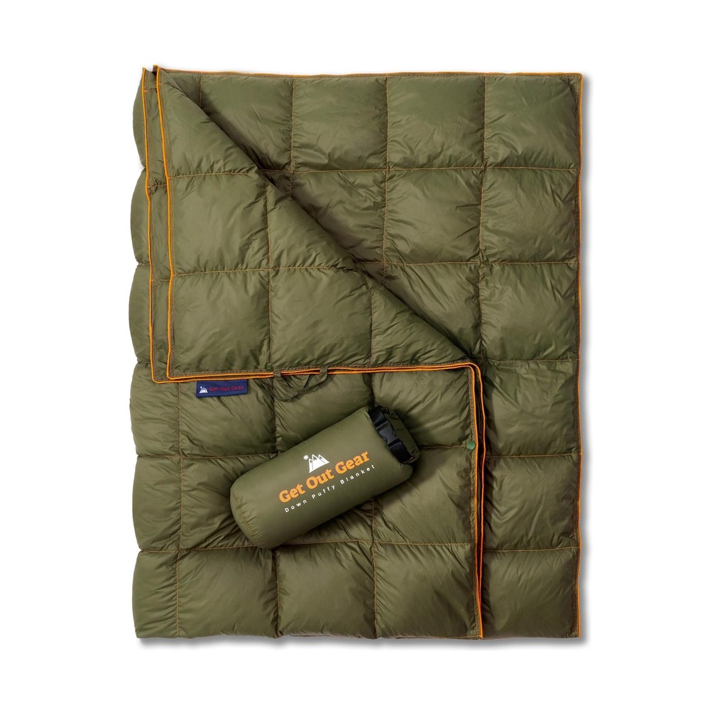 Down Camping Blanket - Puffy, Packable, Lightweight and Warm | Ideal for Outd...