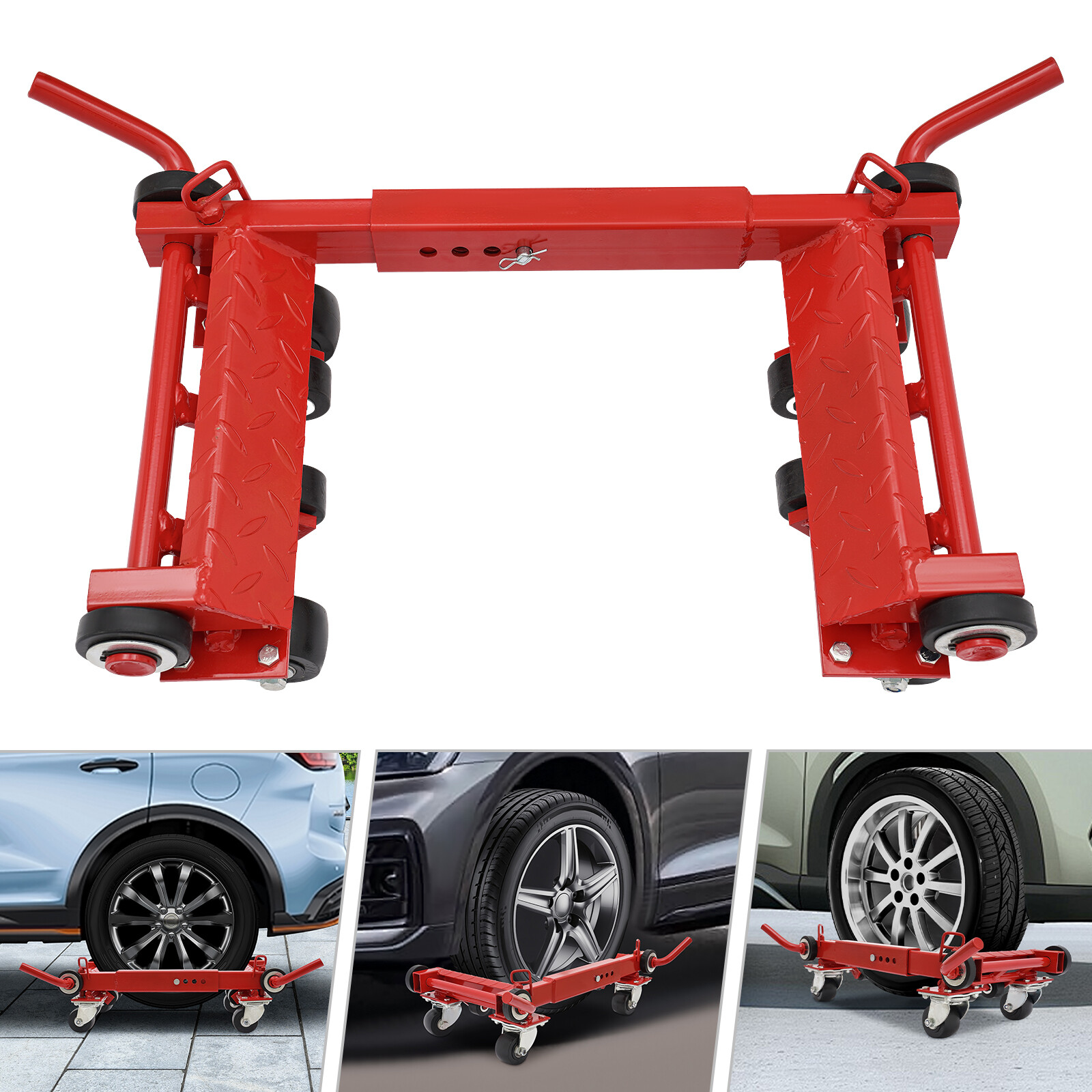 2200lb Lever Type Car Wheel Dolly Auto Vehicle Positioning Moving Tire Lift Jack