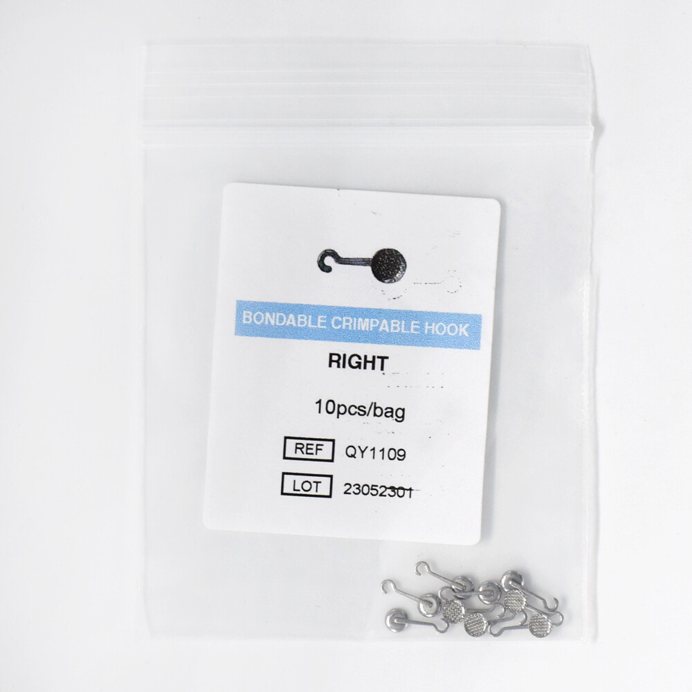 Dental Orthodontic Adhesive Crimpable Hook Bonding Sliding Button Left/Right
