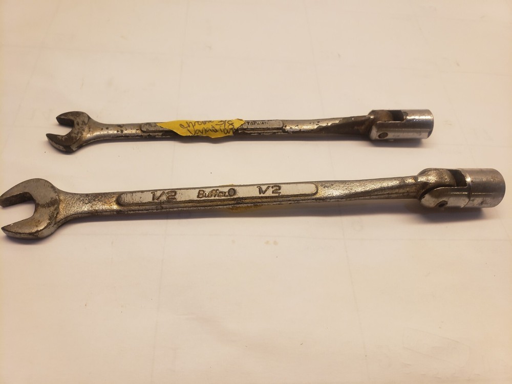 Vintage Buffalo tools 2pc Flex Socket Combo Wrench 1/2 3/8